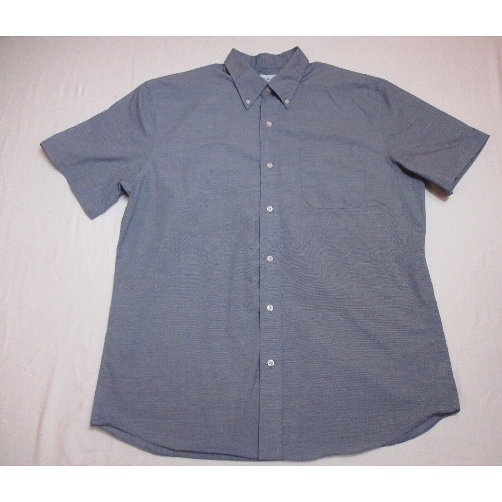 Saddlebred Shirt Button Up Classic Fit Blue Shirt Sleeve Men's Size L
